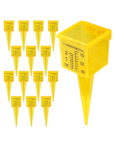 Pluviómetro Exterior Amarillo Pletpet 15 Piezas 13.5cm
