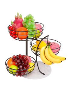 Tazón de Frutas Livabber con Soporte para Plátano 3 Niveles