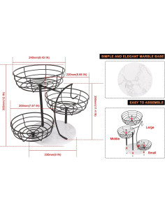 Tazón de Frutas Livabber con Soporte para Plátano 3 Niveles 2