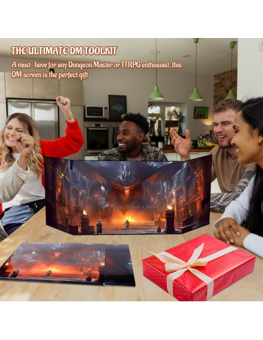 Pantalla de DM CZYY 4 Paneles Borrable para Dungeons y Dragons