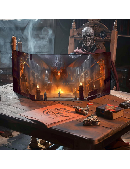 Pantalla de DM CZYY 4 Paneles Borrable para Dungeons y Dragons