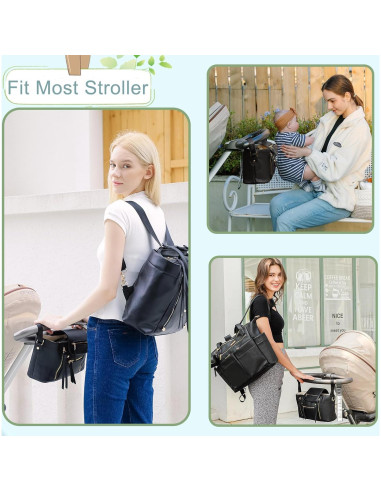 Organizador de Cochecito Miss Fong Negro con Soporte para Tazas
