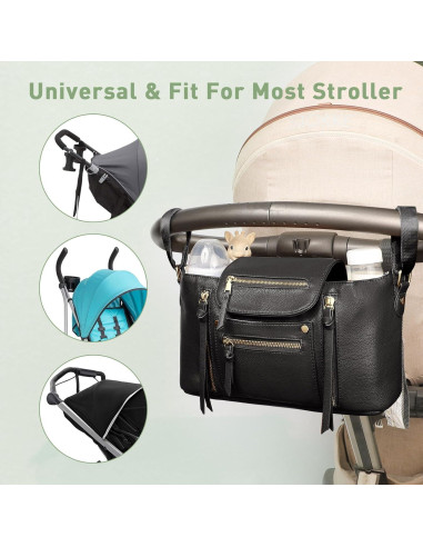 Organizador de Cochecito Miss Fong Negro con Soporte para Tazas