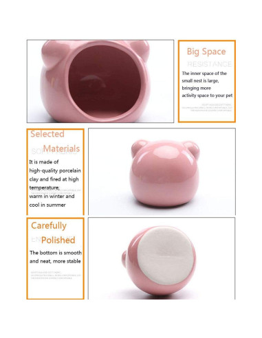 Casa de Hámster Cerámica Gutongyuan - Refugio Pequeño 8.5x8x6.6cm
