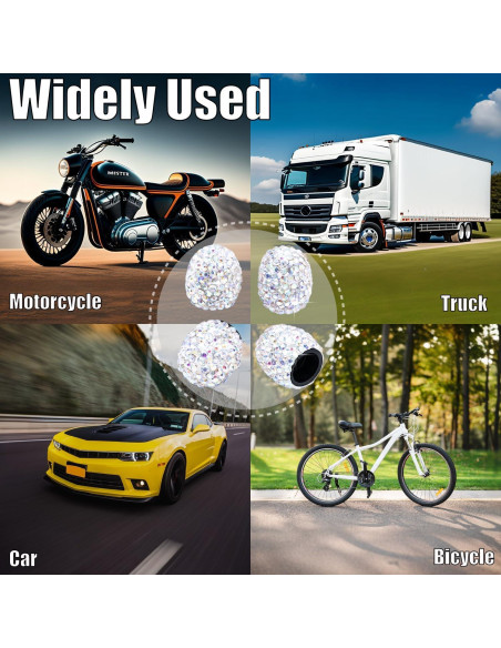 4 Tapas de Válvula de Neumático MEAJOO Colorido Universal