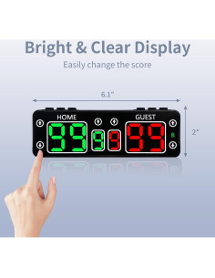 Tablero Digital LED Portátil GAN XIN para Puntuaciones - Negro 2
