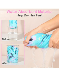 Toalla de Microfibra para Cabello Basumee 2 Piezas Azul 2