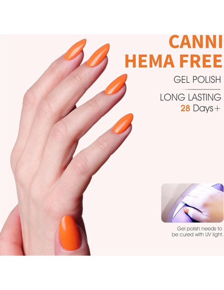 Esmalte de Uñas en Gel CANNI Naranja Brillante 9ml UV/LED Esmalte de Uñas en Gel CANNI Naranja Brillante 9ml UV/LED
