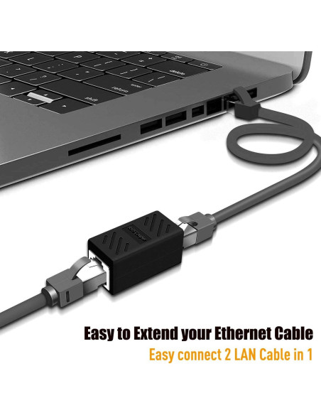 Acoplador RJ45 PLUSPOE Hembra a Hembra 10 Gbps - Paquete de 2