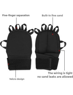 Guantes con peso para temblores YBWYDH - 1 par Negro 2