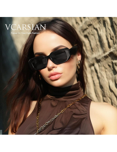 Gafas de sol rectangulares UV400 Vcarsian estilo Y2K unisex