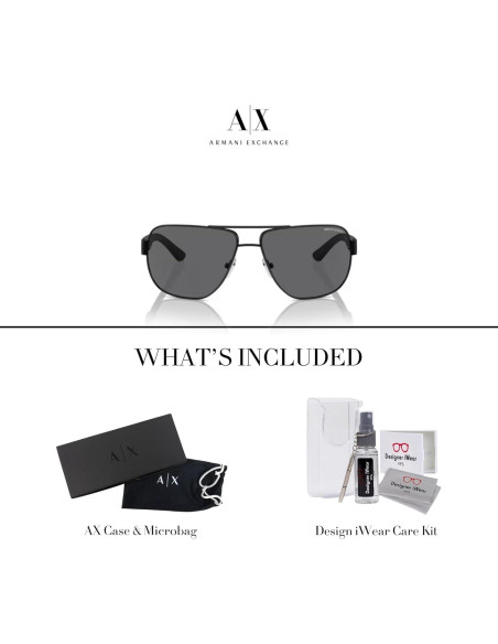 Gafas de sol Aviador Armani Exchange AX2012S con Kit de Cuidado Gafas de sol Aviador Armani Exchange AX2012S con Kit de Cuidado