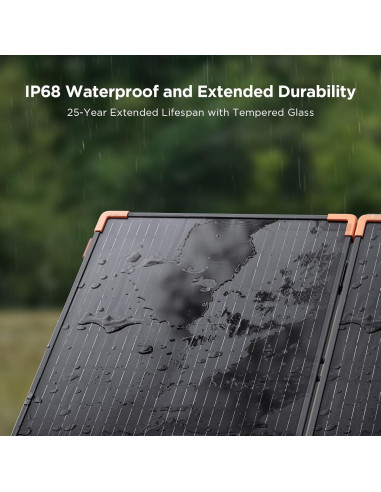 Panel Solar Portátil ZOUPW 100W Plegable IP68 para Camping