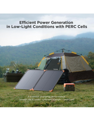 Panel Solar Portátil ZOUPW 100W Plegable IP68 para Camping