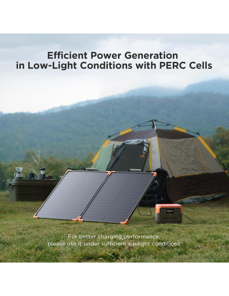 Panel Solar Portátil ZOUPW 100W Plegable IP68 para Camping