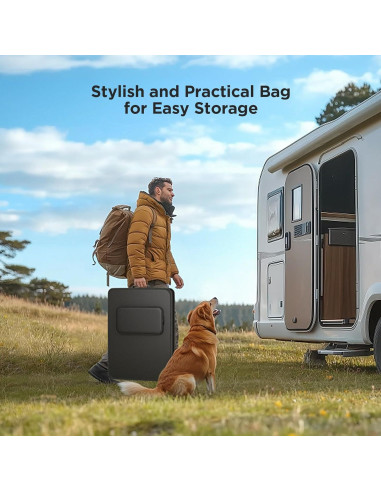 Panel Solar Portátil ZOUPW 100W Plegable IP68 para Camping