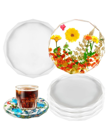 Moldes de Posavasos de Silicona ZQYSING 4 Piezas 13.2 cm