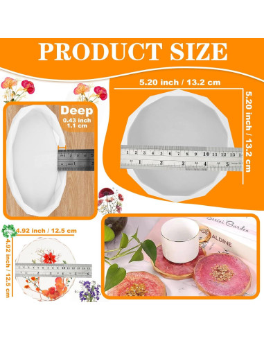 Moldes de Posavasos de Silicona ZQYSING 4 Piezas 13.2 cm