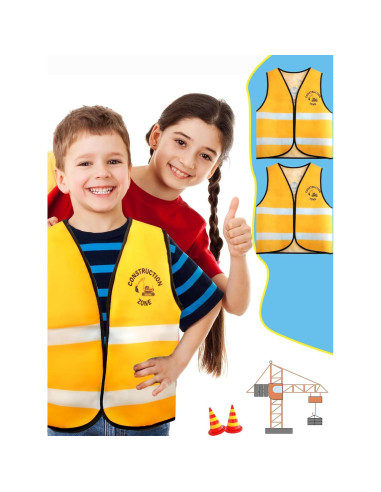 16 Piezas Disfraz de Chaleco Juego de Roles Niños Bombero Policía