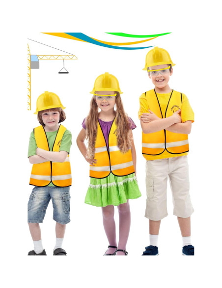 16 Piezas Disfraz de Chaleco Juego de Roles Niños Bombero Policía