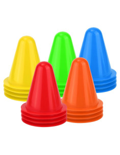 20 Conos de Fútbol XIHIRCD 8 cm para Entrenamiento Deportivo