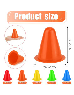 20 Conos de Fútbol XIHIRCD 8 cm para Entrenamiento Deportivo 2