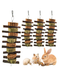 Juguetes de Masticar para Conejos MUYG - 4 Pcs Naturales