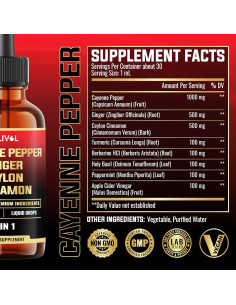 Gotas Líquidas de Pimienta de Cayena Milivol 30ml - 2 Paquetes 2