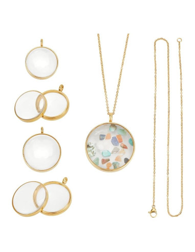 Charm Locket de Memoria UNICRAFTALE 34/29mm Acero Inoxidable Oro 18K