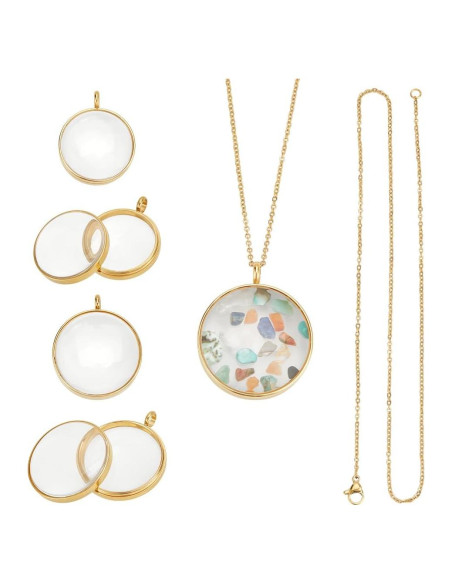 Charm Locket de Memoria UNICRAFTALE 34/29mm Acero Inoxidable Oro 18K