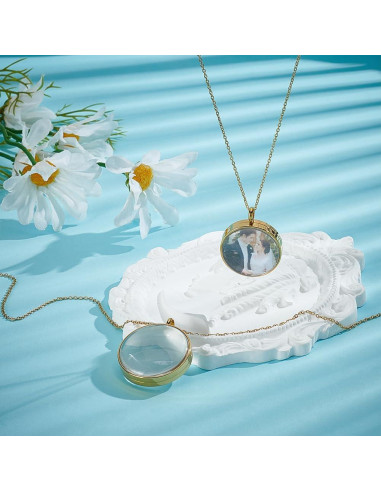 Charm Locket de Memoria UNICRAFTALE 34/29mm Acero Inoxidable Oro 18K