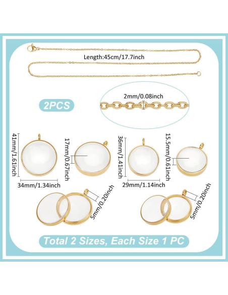 Charm Locket de Memoria UNICRAFTALE 34/29mm Acero Inoxidable Oro 18K