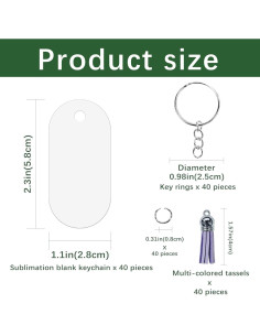 160 Piezas Llavero de Sublimación Doble Cara GEKIXUTP 2