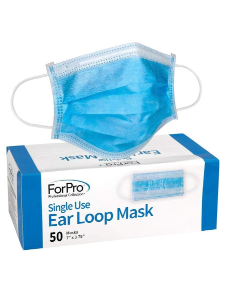 Mascarillas Desechables ForPro 3 Capas Paquete de 50 Unidades