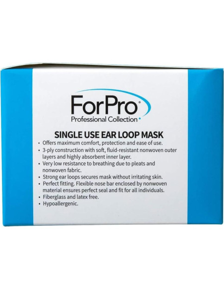 Mascarillas Desechables ForPro 3 Capas Paquete de 50 Unidades