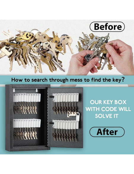 Armario de Llaves KYODOLED con Cerradura para 40 Llaves