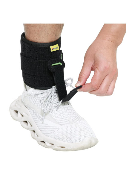 Soporte de Tobillo Tenbon Férula Pie Caído Ajustable Negro