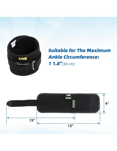 Soporte de Tobillo Tenbon Férula Pie Caído Ajustable Negro