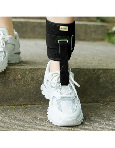 Soporte de Tobillo Tenbon Férula Pie Caído Ajustable Negro