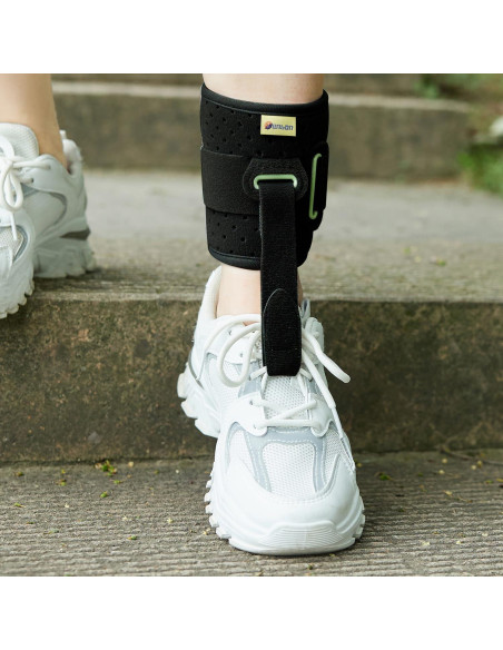 Soporte de Tobillo Tenbon Férula Pie Caído Ajustable Negro