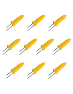 10 Soportes de Acero Inoxidable para Mazorcas de Maíz Laochoes