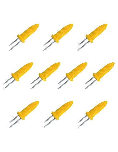 10 Soportes de Acero Inoxidable para Mazorcas de Maíz Laochoes