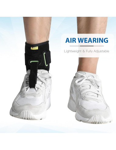 Soporte de Tobillo Tenbon Férula Pie Caído Ajustable Negro