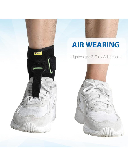 Soporte de Tobillo Tenbon Férula Pie Caído Ajustable Negro