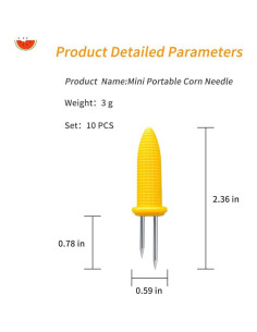 10 Soportes de Acero Inoxidable para Mazorcas de Maíz Laochoes 2