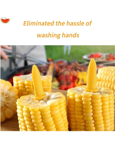 10 Soportes de Acero Inoxidable para Mazorcas de Maíz Laochoes