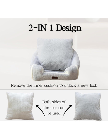 Cama para Gatos WINDRACING 38cm Gris Acolchada y Lavable