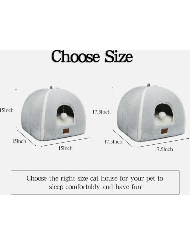 Cama para Gatos WINDRACING 38cm Gris Acolchada y Lavable