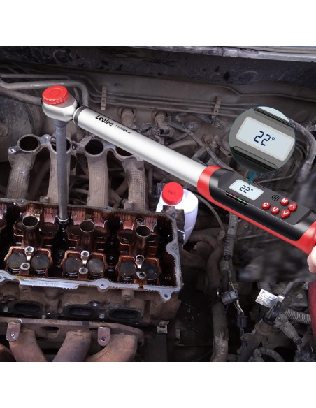 Llave de Torque Digital Leolee 1/2" 10-200 Nm con Alerta LED