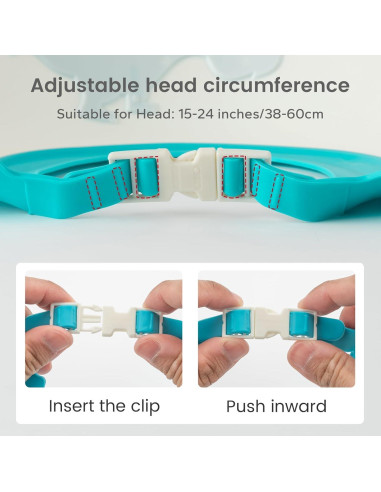 Gorro de Ducha para Bebés FUNUPUP Ajustable Dinosaurio Azul